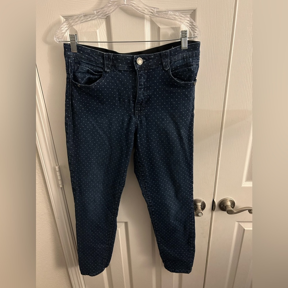 Wit & Wisdom Women's Polka Dot Skinny Jeans Sz 10 Nordstrom